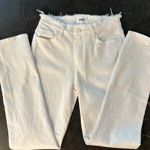 Paige Hoxton Ankle Peg Crisp White Raw Jeans Size 27